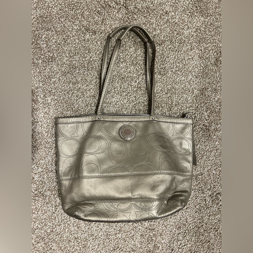 Vintage Coach Metallic Gold Tote Bag